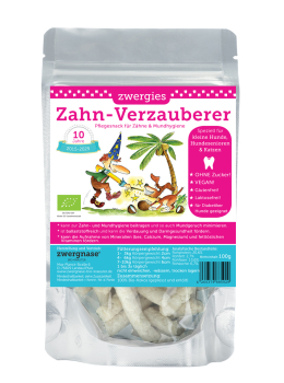 Zahn-Verzauberer "Zwergies" 90g +10% Bio Kokos Zahn- und Mundhygiene Snack für kleine Hunde und Katzen