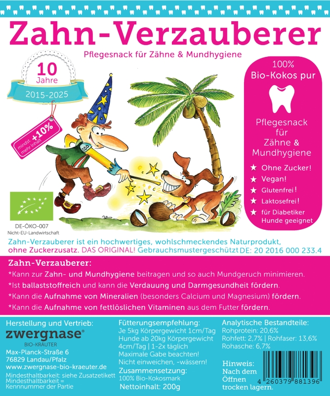 Zahn-Verzauberer 180g +10% Snack Kokos PUR, bio
